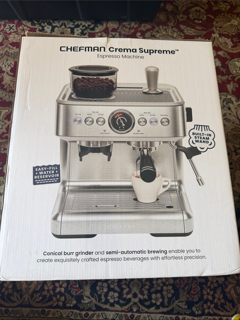 Chefman Crema Supreme Espresso Machine - Silver